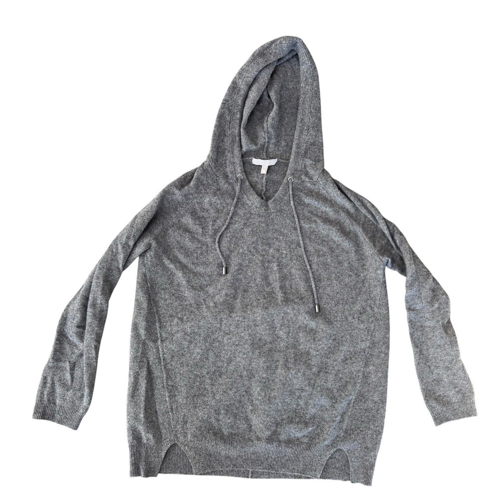 Neiman Marcus 100% Cashmere Pullover Hooded Grey Sweater Women's Small